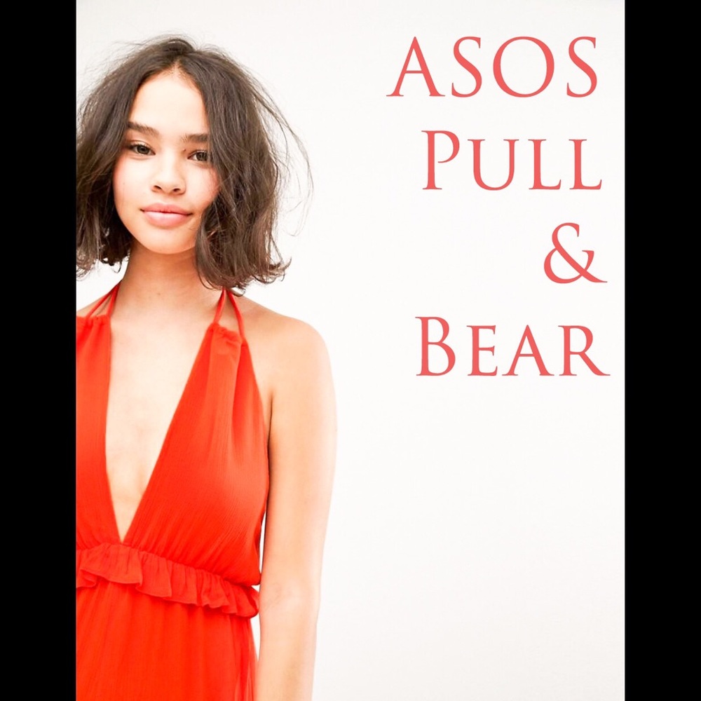 ASOS Pull & Bear Living Coral Halter Romper